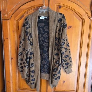 Leopard Print Brown Cardigan